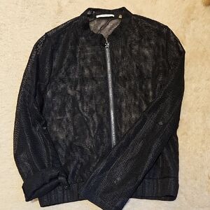TAHARI BLACK MESH JACKET    MEDIUM